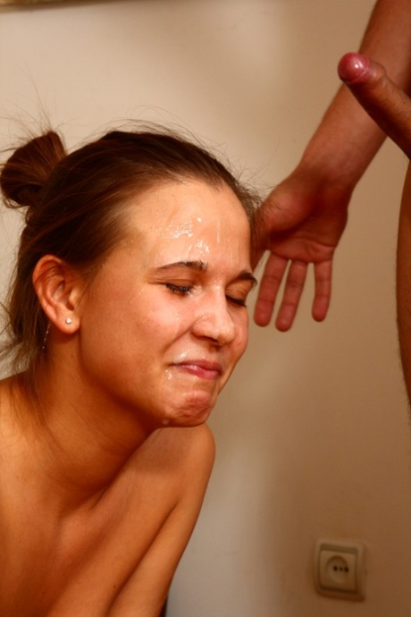 Young girl sports a cum covered face after having sex with her boyfriend 87036465
