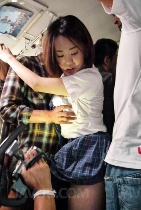 Japanese coed Yuna Satsuki gets gangbanged while taking public transport 99685526