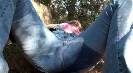 Overweight amateur Dee Siren finger fucks on a park bench before a POV blowjob 46626966