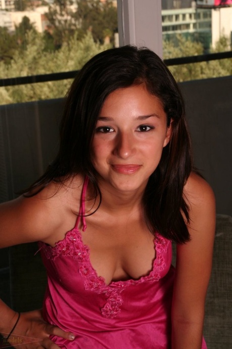 Slim teen with dark hair Summer finger spreads her pink twat once she's naked 54920856