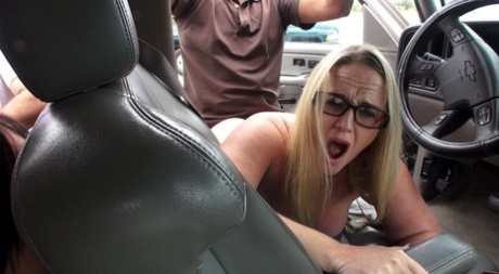 Amateur BBW Dee Siren and her girlfriend get banged in a parking lot 90272322