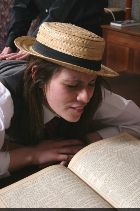 British student has her bare ass spanked and paddled by a Headmaster 15652977