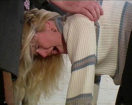 Blonde teen has her bare ass turned red during a caning session 93253563
