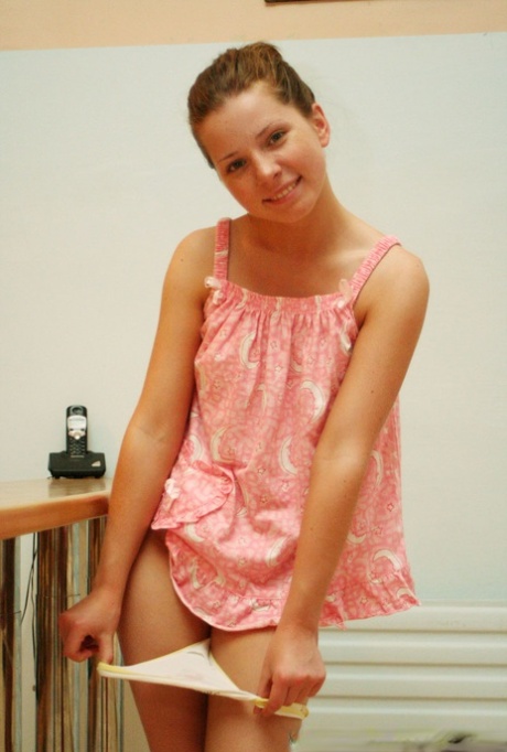 Sweet teen flashes her tiny tits and pussy while wearing knee socks 78999168