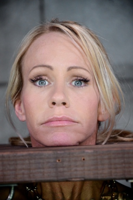 Blonde female Simone Sonay is rendered helpless in a basement dungeon 14365195