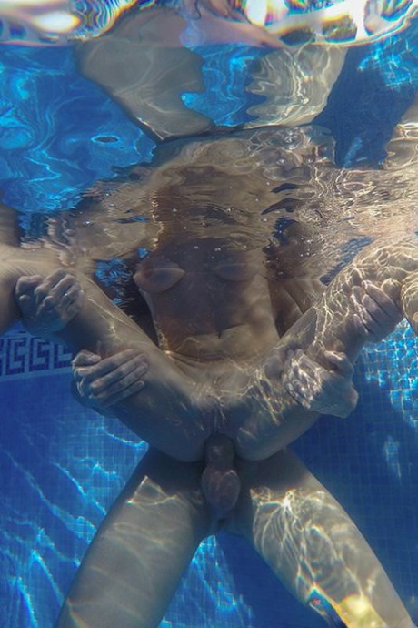 Busty brunette slut Martina Gold fucks underwater in pool & gets cum on ass 45485865