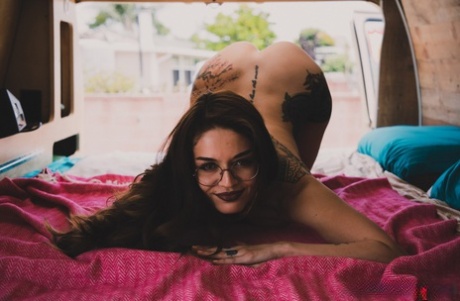 Tattooed beauty Vanessa Vega models in a van before sex in a kitchen 88075817