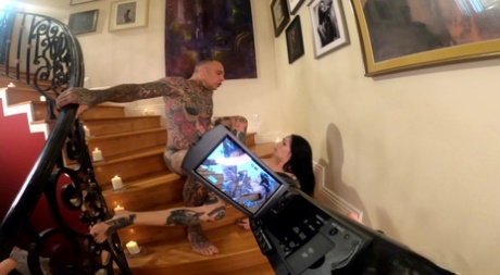 Tattooed couple Michelle Masque and Sascha Ink have sex on the stairs 35931968