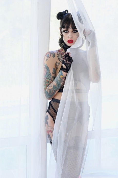 Tattooed brunette Cc Doll has her vagina stretched wide open after a fuck 60839634
