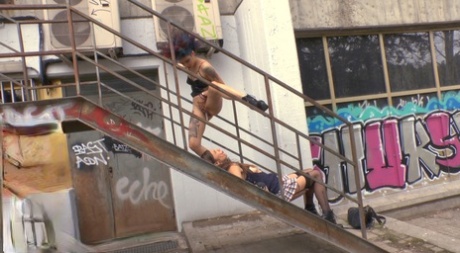 Alternative girl is publicly humiliated before a nasty gangbang takes place 18431905