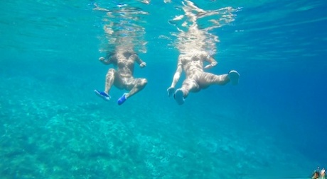 Hot chicks Amirah Adara and Nia Black swimming naked outdoors 83700815