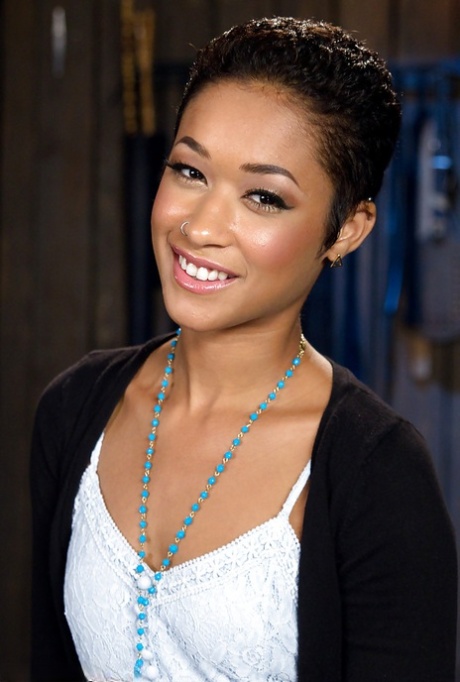 Short haired black girl Skin Diamond receiving painful flogging of buttocks 72196076