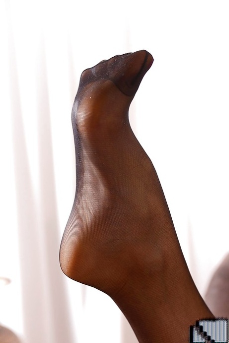 European beauty Eva Parcker showing off sexy legs in assless pantyhose 69949183